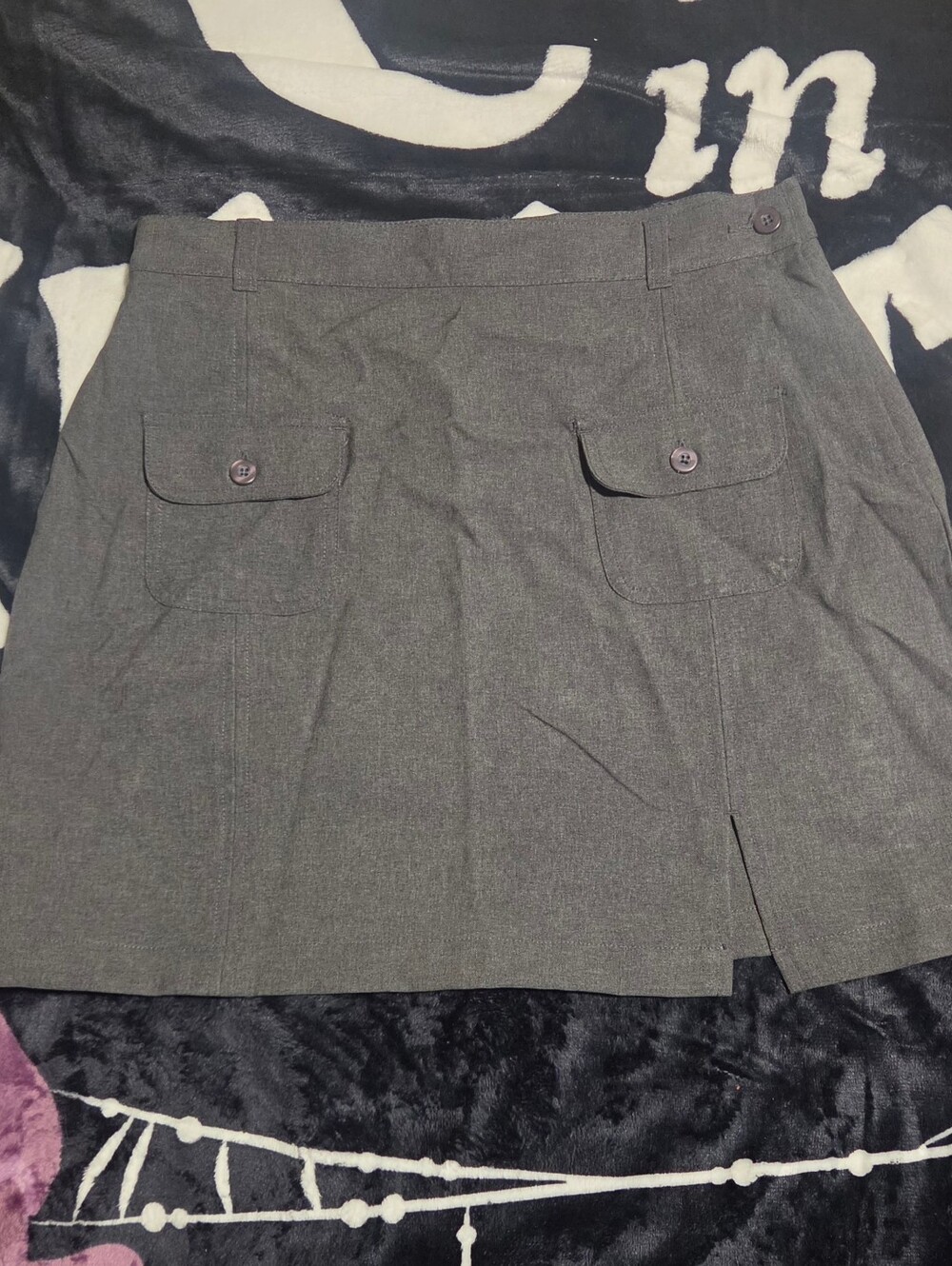 Xhilaration Gray Mini Skirt with Front Pockets